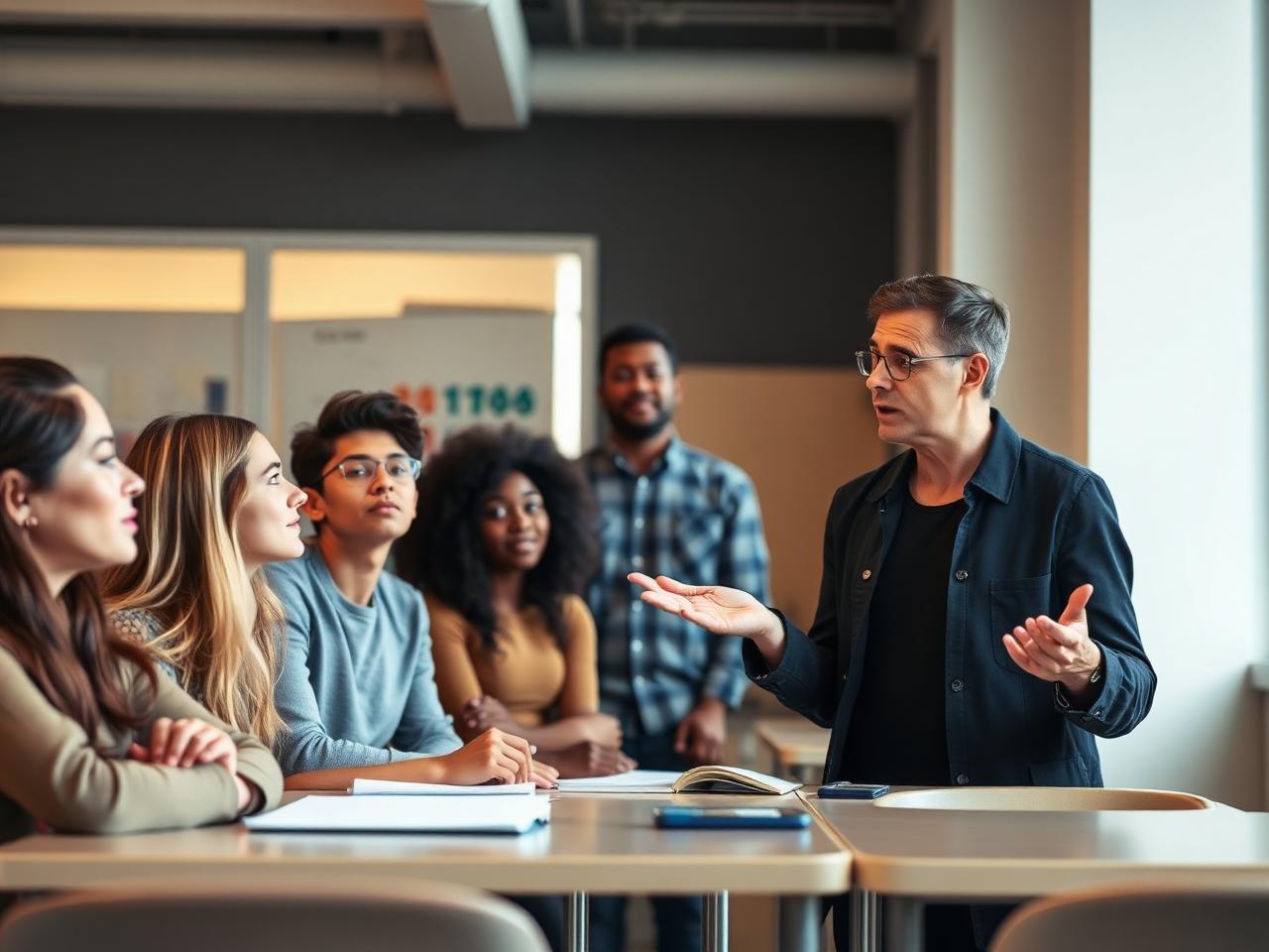 Teacher leading a class